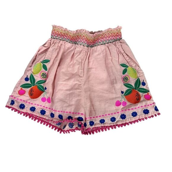 Mini Boden Other - Mini Boden Smocked Waist Lined Shorts size 6 Years Embroidery